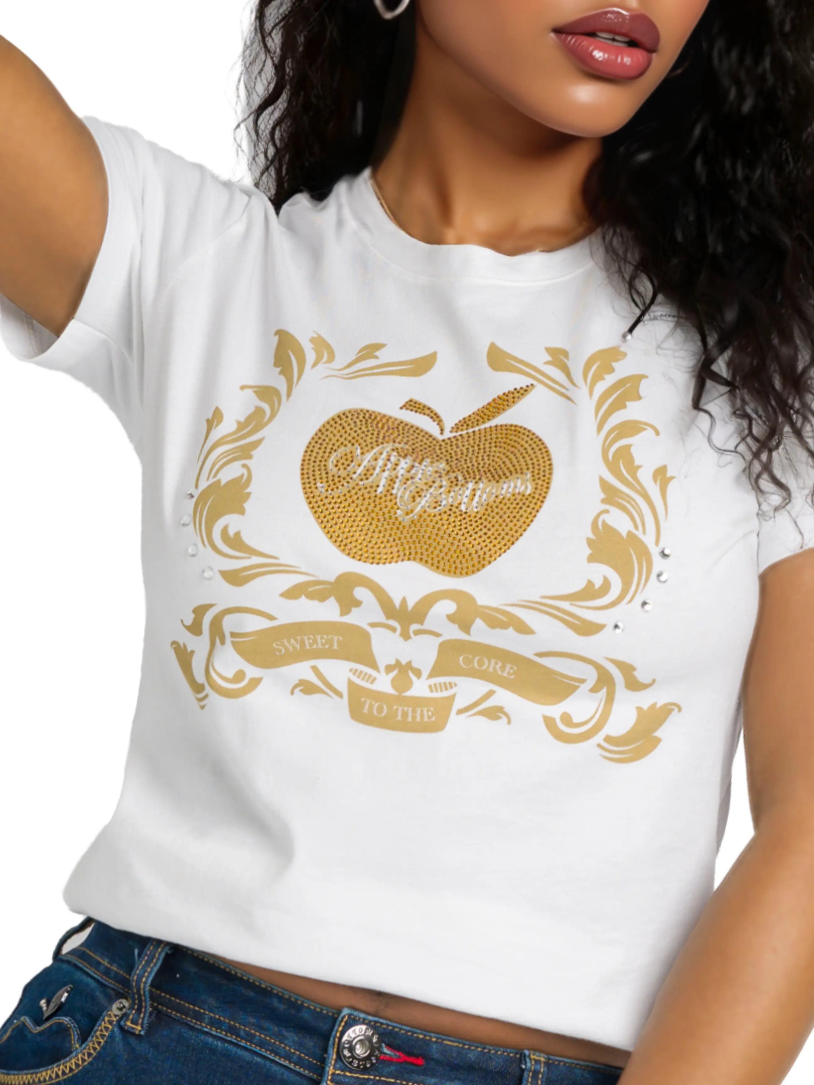 Golden Crest Tee - White